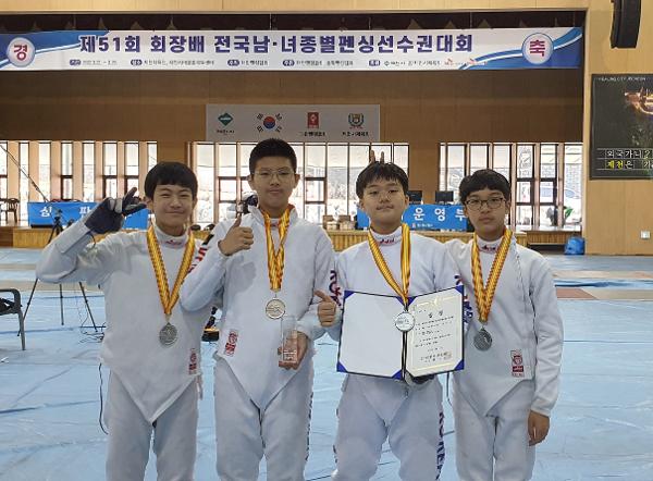 제51회 회장배전국남녀종별펜싱선수권대회 단체 은메달, 개인 (전**)동메달!